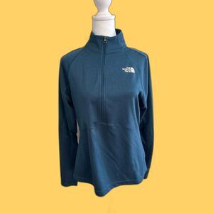 The North Face Monterey Blue Heather Textured Trek 1/2 Zip Jacket
